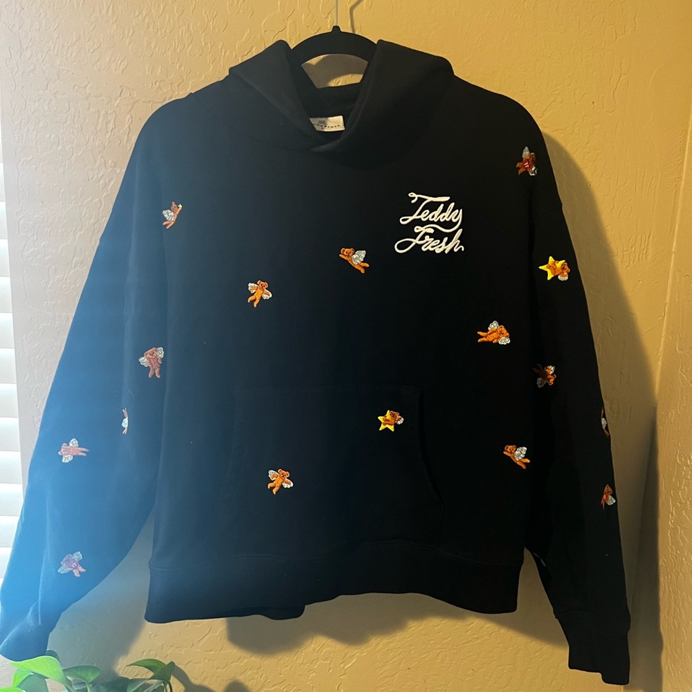 Teddy Fresh Women's Angel Bear Hoodie (Size Large)